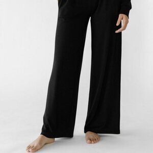 Cozy Earth  Ribbed Brushed Bamboo Wide Leg Pull On Pant XS